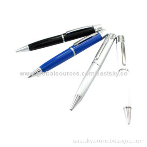 Promotional Pen-shaped USB Drive, Warranty Free for 2 Years, Environment-friendly, CE and FCCNew